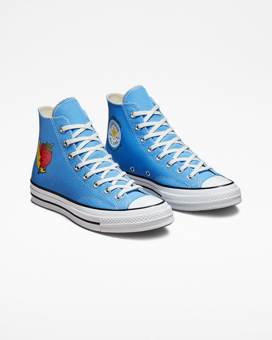 Zapatillas Altas Converse x Sky High Farm Workwear Chuck 70 Mujer Azules Multicolor Blancas | PE 7W805P